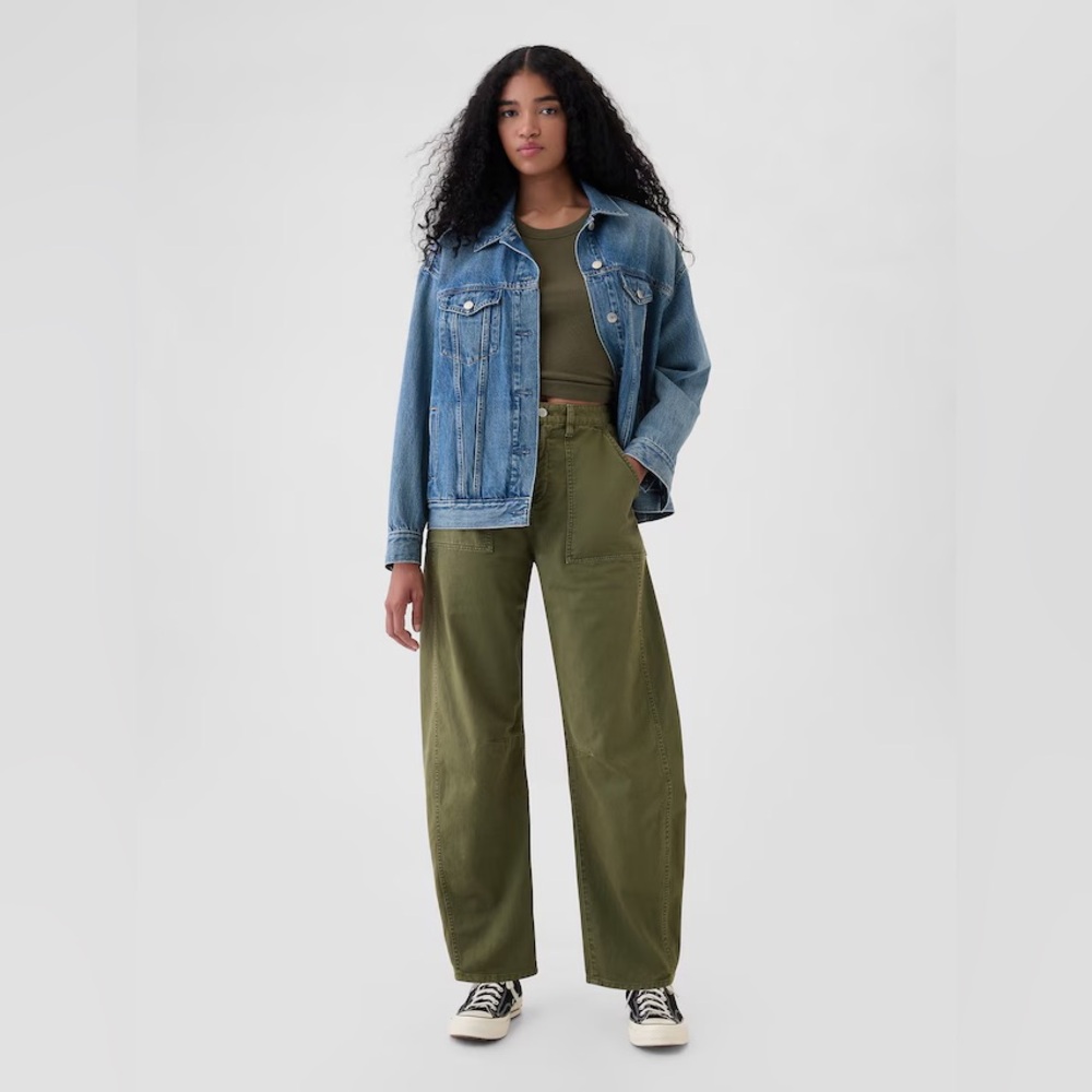 Gap Mid Rise Twill Barrel Pants, Size 16